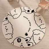 京乐圆形地毯儿童学习爬行地垫小电脑转椅子摇椅卧室书房客厅沙发