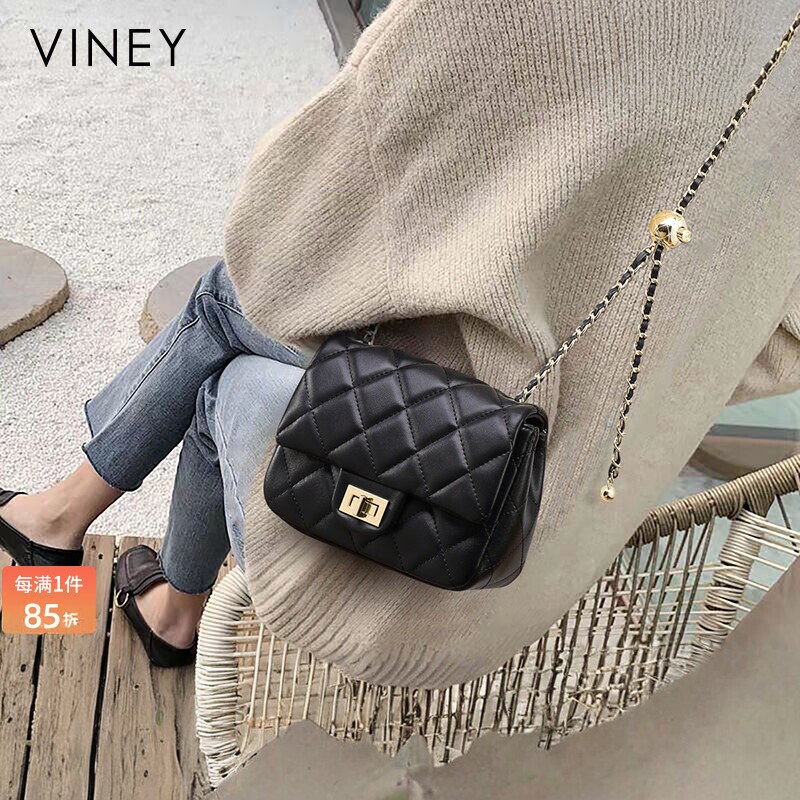 Viney包包2025新款潮真皮女包斜挎包时尚秋冬春夏链条包小高级感