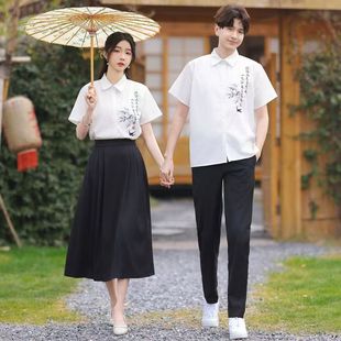 出租班服新中式夏季国风合唱朗诵演出服初高中小学生毕业礼服套装