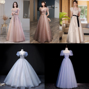 出租晚礼服女小众高端宴会气质学生艺考毕业主持连衣裙名媛高级感