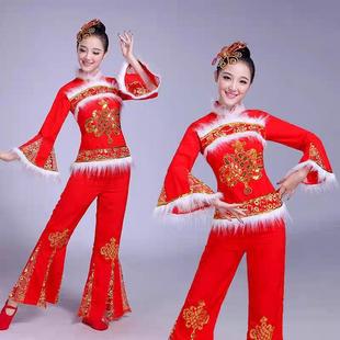 出租秧歌服女中老年重阳节传统节日喜庆打鼓服腰鼓队套装扇子舞服