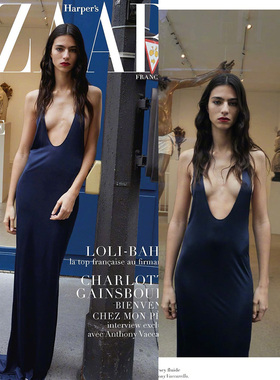 时尚巴BAZAAR法版芭莎的跨年刊Charlotte Gainsbourg背心连衣裙女