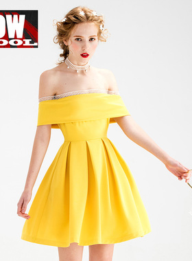 欧洲站夏装女2021新款性感一字领露肩连衣裙泰国欧货潮牌小礼服裙