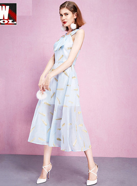 蝴蝶结超仙连衣裙长裙夏小清新女装夏装2021新款潮沙滩裙海边度假