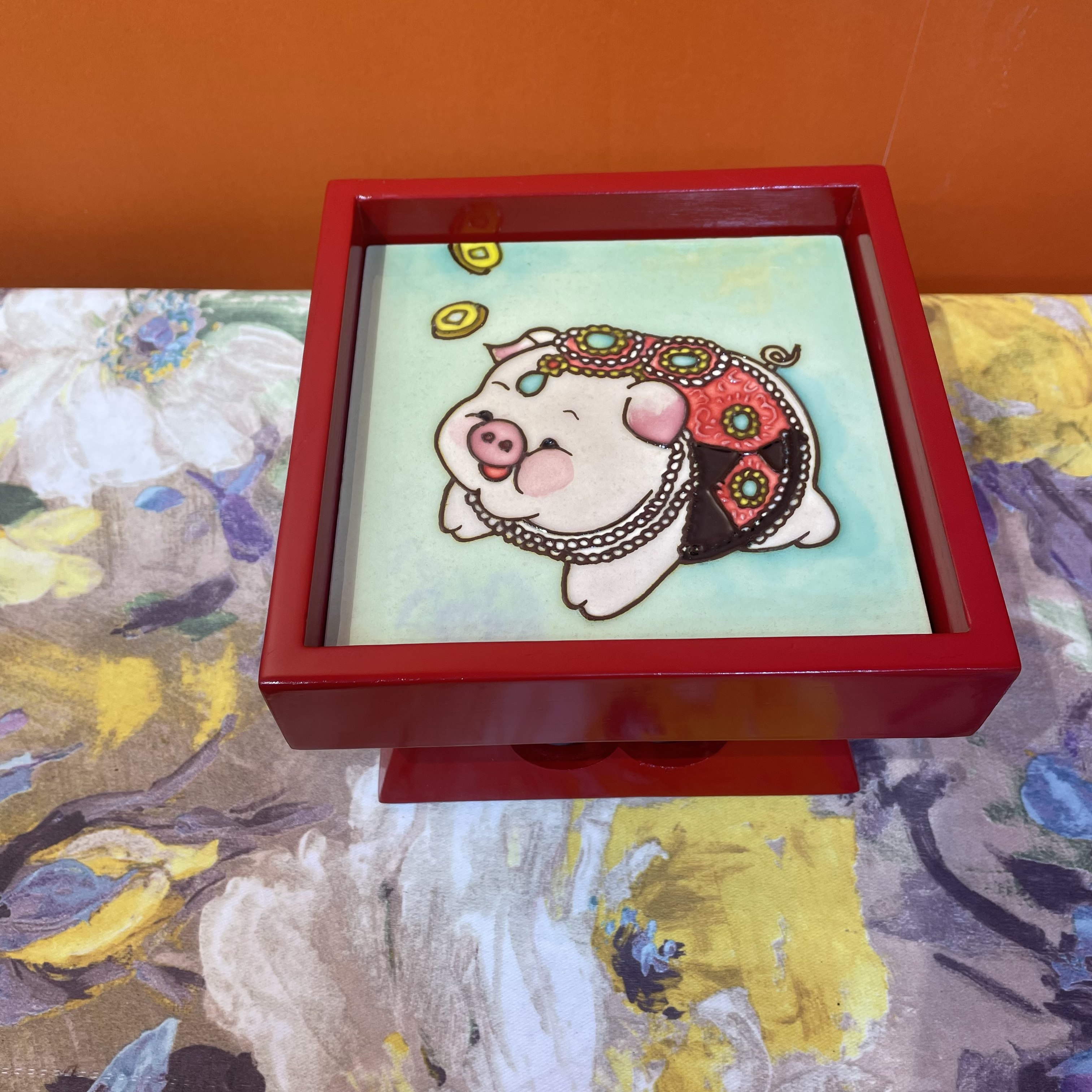 年终促红色{木承台}复古新中式国潮轻奢文创老榆木茶盘装饰摆件,家居饰品,桌面摆件,淘宝优惠券,粉丝福利购,淘宝优惠卷