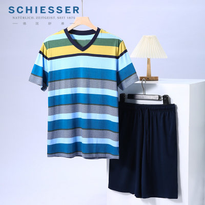 男士棉莫代尔家居服V领