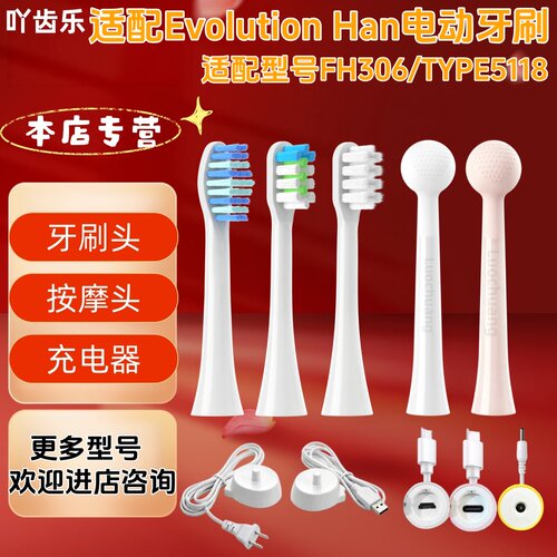 适配Evolution Han电动牙刷FH306/TYPE5118牙刷头充电器按摩头