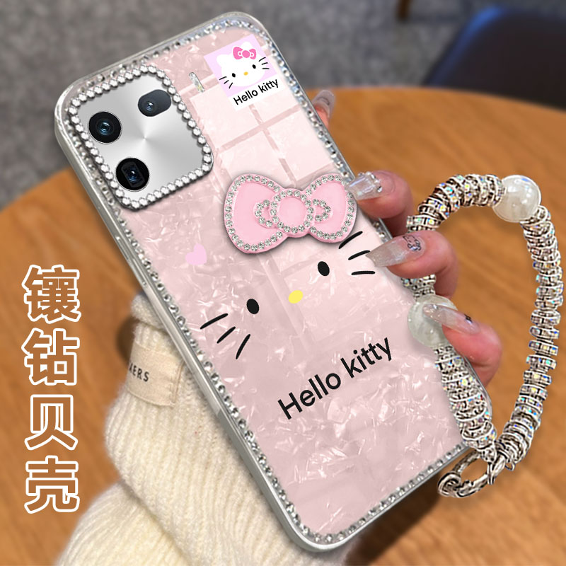 水钻镶钻贝壳纹适用iQOO12手机壳高级感z6x/2025年Neo8PRO新款y7s女款12防摔保护套Z3外壳z10turbo全包Z9x