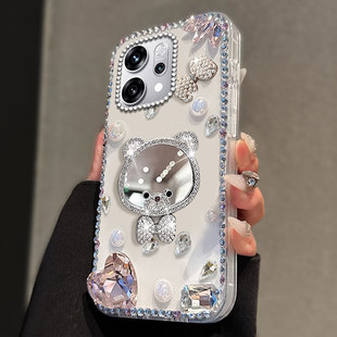 满钻奢华高级水钻适用OPPOReno14手机壳女款 2Z全包14 12防摔9网红4保护套2 2025年RENO6PRO镶钻8小众10新品