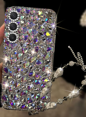 彩色水钻满钻奢华适用三星GalaxyM55手机壳女款S22高级感M10镶钻M34 5G小众S24/2025年M31新品ZFold6外壳M21s