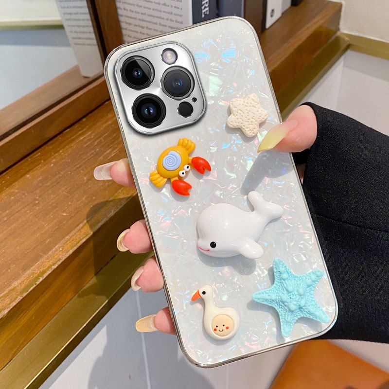 夏日小清新贝壳适用苹果iPhone16ProMax手机壳新款14夏天16小众15Pro网红SE(第二代)/2026年8全包7保护套