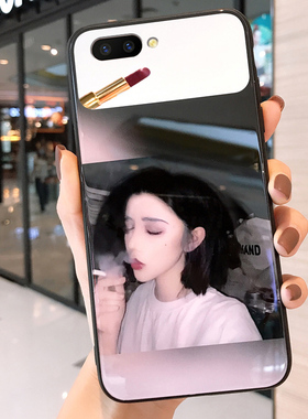 镜面玻璃适用oppoR11T手机壳女款潮牌R11PLUS潮爆R11S/ST手机套2020年新款R11/R11P/R11SP保护壳女时尚opr潮