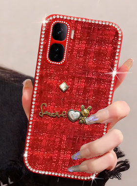 马年红色新年款适用iqooneo10Pro+手机壳本命年z10针织8se布艺9S+网红5活力版全包6喜庆10新品7高端8镶钻11