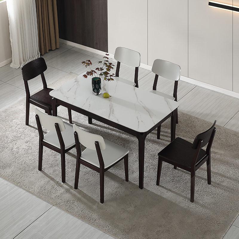 全友家居家具家私 工厂团购 简约现代 870231 岩板台面餐桌椅组合