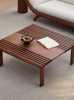 全友家居门店款 璞素系列 东方风 810586AB 钢化玻璃木面方形茶几