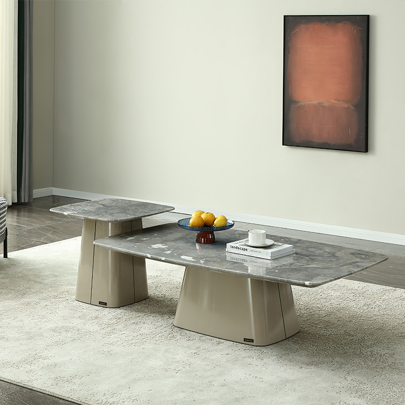 全友家居家具门店同款 意式极简 FM0050 大理石台面茶几 角几