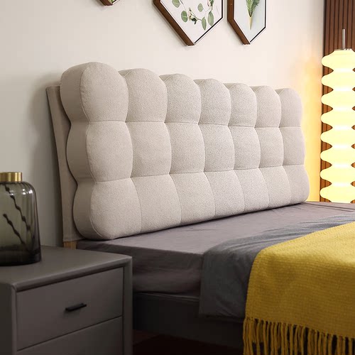 高级感泰迪绒床头软包靠背靠垫