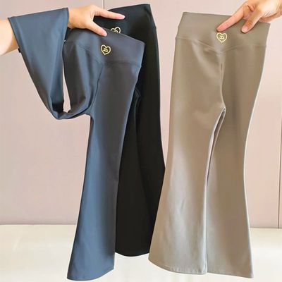 女童运动弹力瑜伽裤气质微喇叭裤