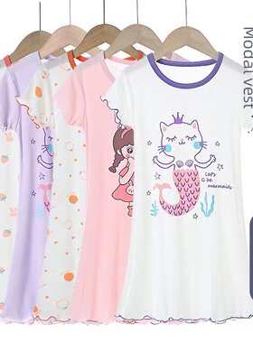 女大童家居服莫代尔卡通睡裙