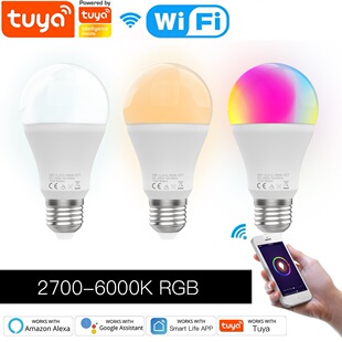 RGBCW智能灯泡 TUYA涂鸦WIFI Zigbee  LED灯泡E27螺口70H A60