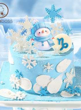 CAKEBOSS摩羯座冰雪大世界雪宝奇缘星座生日蛋糕同城配送北京上海
