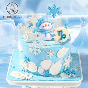 CAKEBOSS摩羯座冰雪大世界雪宝奇缘星座生日蛋糕同城配送北京上海