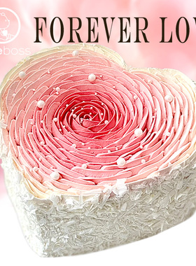 CAKEBOSS渐变爱心情人节网红心形奶油生日蛋糕北京上海同城配送