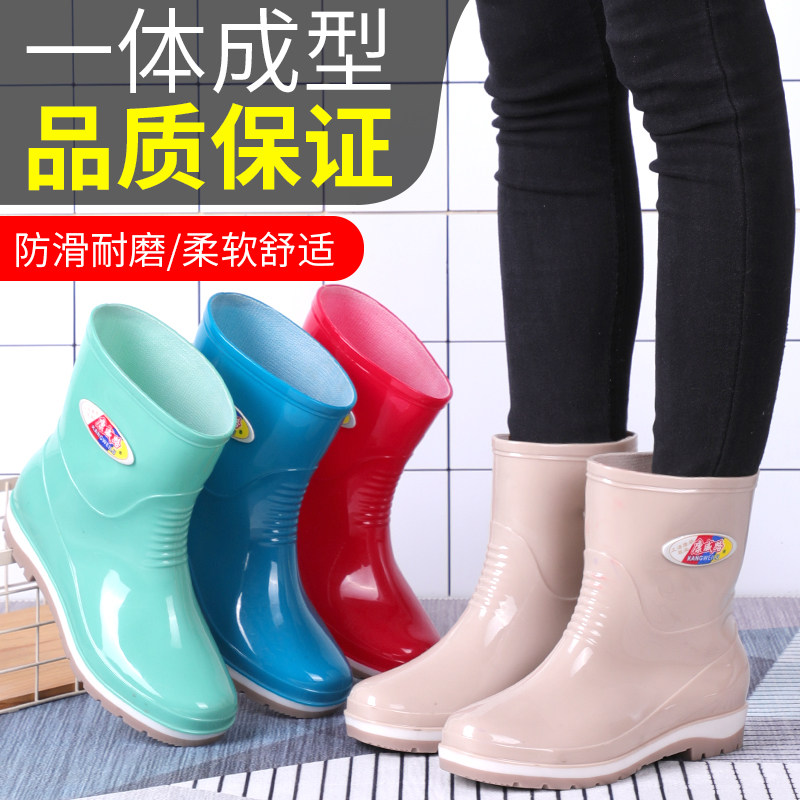 雨鞋女低筒防滑男防水短筒加绒水鞋雨靴时尚雨鞋工作鞋中筒男女鞋