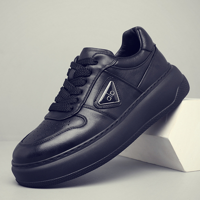 头层牛皮男鞋新款真皮透气百搭休闲鞋子男士厚底潮流运动鞋板鞋