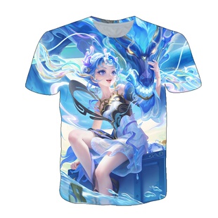 王者荣耀安琪拉乘龙聚宝船衣服短袖T恤夏季女装中学生少年cos上衣