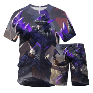 王者荣耀短裤夏季蒙恬秩序猎龙将套装直筒裤宿舍开黑套装沙滩裤潮