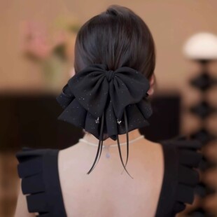 韩系气质百搭马尾抓夹新款蝴蝶结飘逸半扎头饰女蓬松显发量多发夹