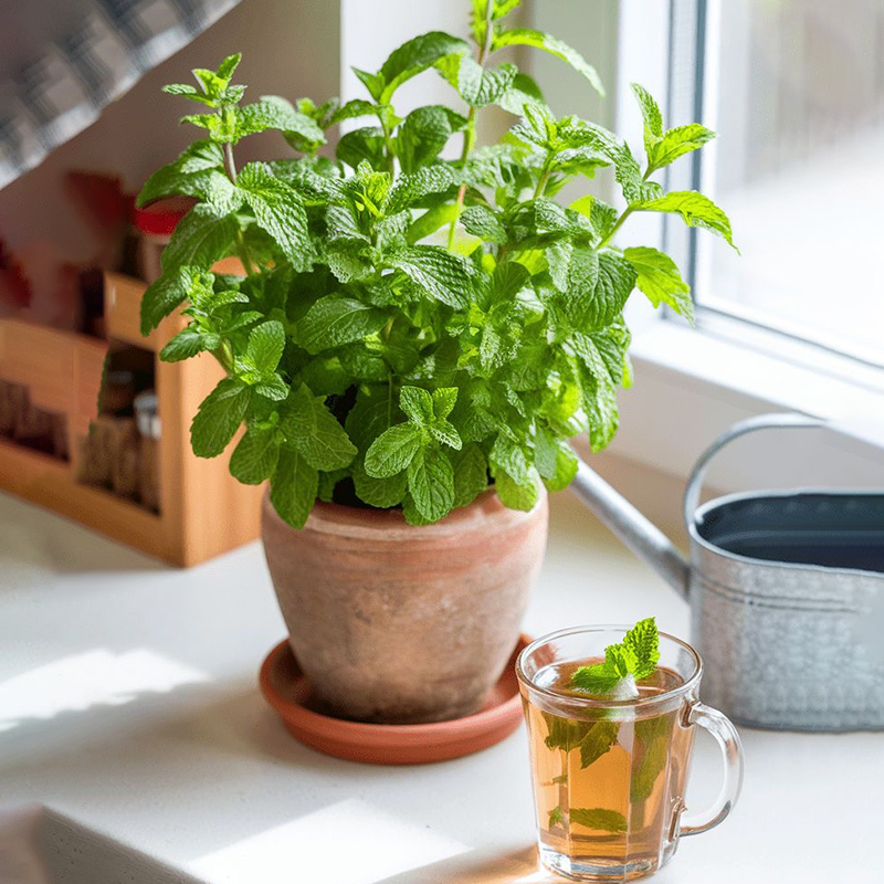 可食用新鲜薄荷叶盆栽绿植