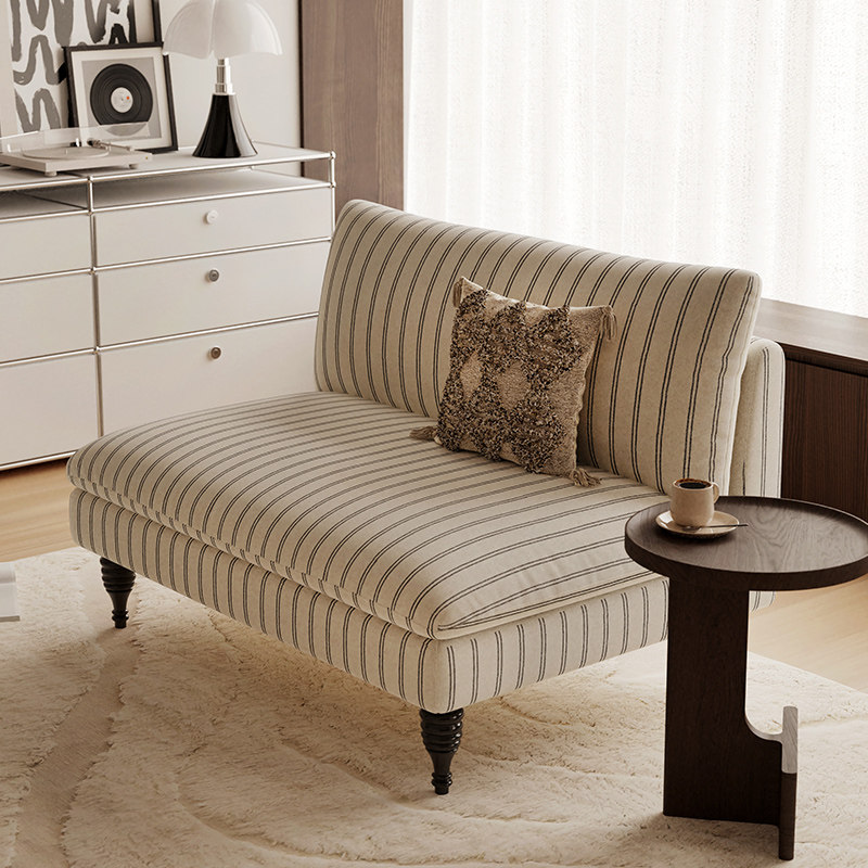 作壳ZOK|丹麦设计|法式复古沙发北欧简约中古侘寂风客厅条纹布艺