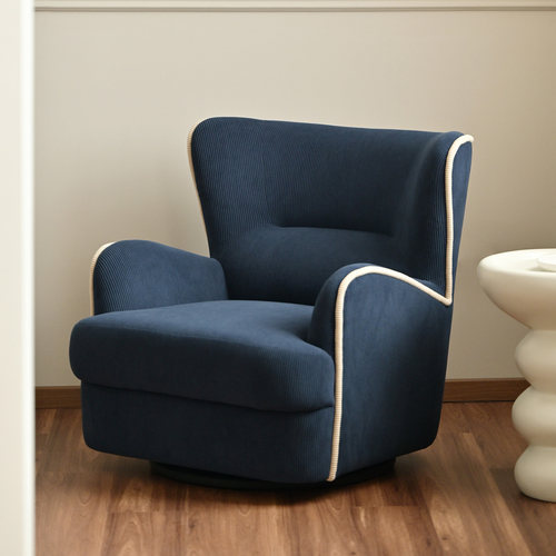 灯芯绒巨蟹座法式复古沙发椅