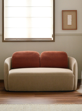 作壳ZOK 暖屿双人沙发  法式复古客厅撞色创意现代简约布艺沙发