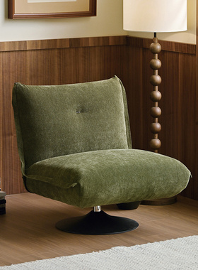 作壳ZOK|丹麦设计|单人椅法式可旋转阳台沙发椅复古客厅休闲布艺