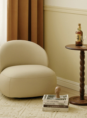 作壳ZOK|丹麦设计|北欧轻复古沙发单人可旋转简约客厅布艺易打理