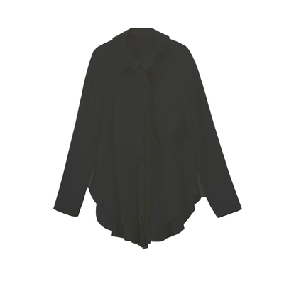 【ASSIGNMENTS】hug 2025早春新款纯色花边流苏衬衫