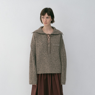 海军领抽绳长袖 DIRECTION 2026早春新款 针织衫 hug