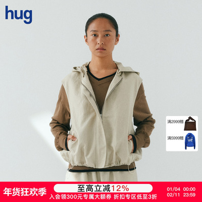 【COMMXN COMMXN】hug 2026早春新款轻盈亚麻连帽可拆卸马甲