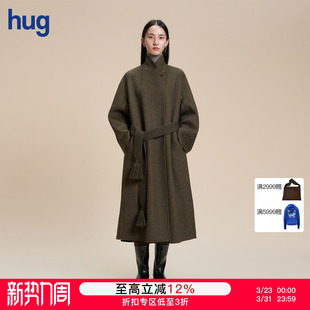 斜纹羊毛双面呢连袖 2025秋冬新款 hug 长大衣 WHM