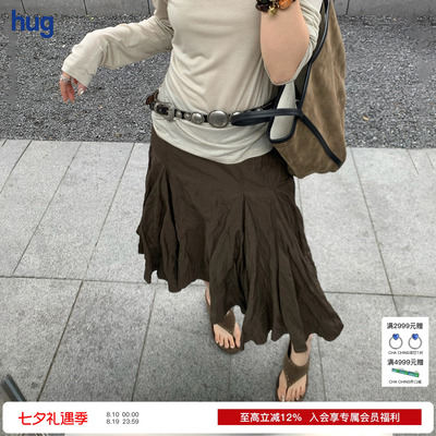 【ICE DUST】hug 2026早春新款褶皱感半身裙icedust