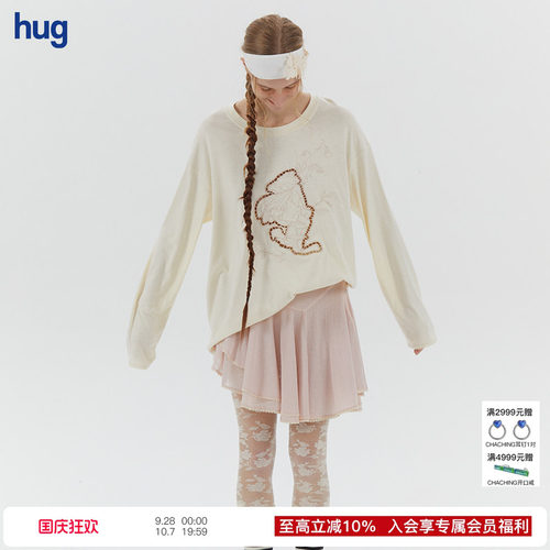 【ASSIGNMENTS】hug 2025新款小天使刺绣T恤宽松长袖上衣