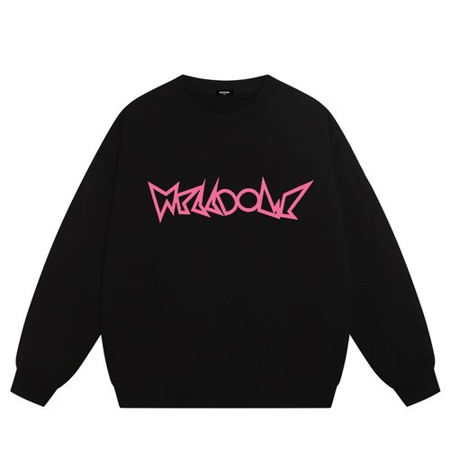 WE11DONE CDG*25AW美式潮牌字母印花情侣款圆领加绒重磅卫衣男