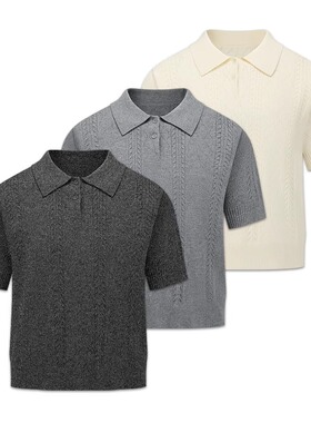 Florki Blur*25SS小众潮牌麦穗提花Polo领情侣设计高级感短袖T恤