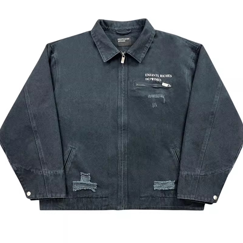 SHARK FACE *25AW忧郁的富二代小众潮牌水洗做旧破环牛仔夹克外套