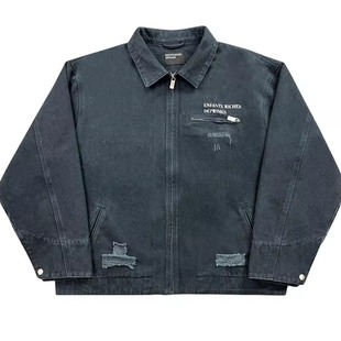 SHARK FACE *25AW忧郁的富二代小众潮牌水洗做旧破环牛仔夹克外套