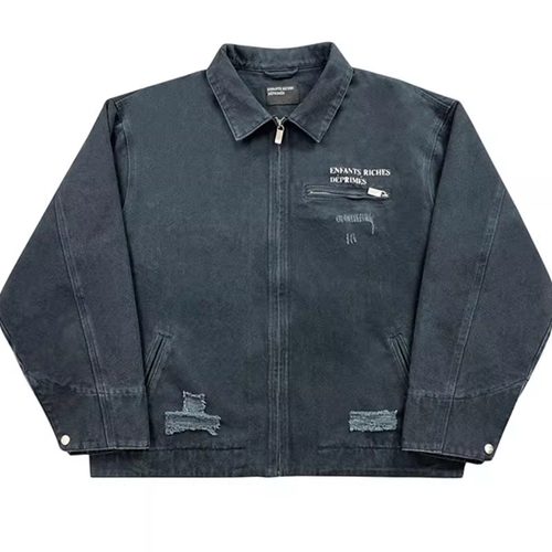 SHARK FACE *25AW忧郁的富二代小众潮牌水洗做旧破环牛仔夹克外套