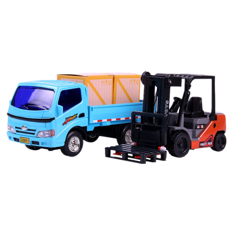 力利工程车套装平板小货车运输车叉车装载机组合儿童玩具车32526_虎窝淘